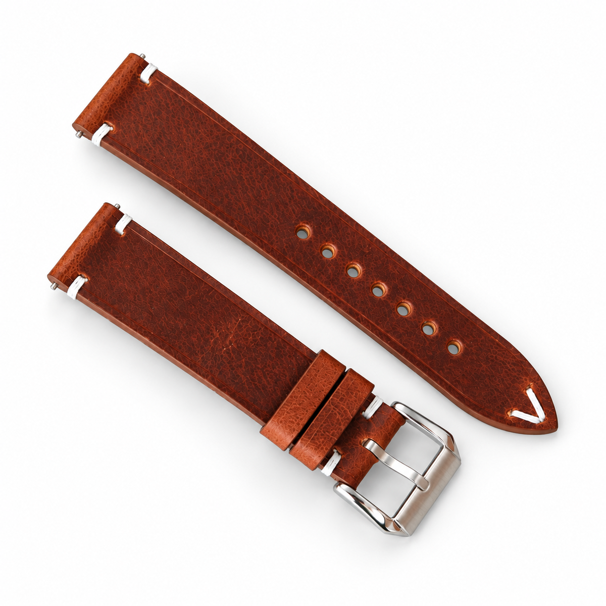 Brown Calfskin Leather Watch Strap – Handmade Custom Fit