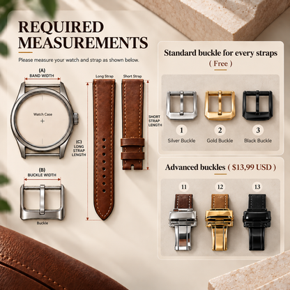 Medium Brown Buttero Leather Watch Strap: Whiskey Wheat Custom