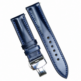 Navy Shell Cordovan Dark Blue Leather Watch Strap