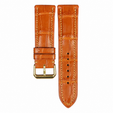 Orange Alligator Leather Watch Strap: Custom Handmade Band