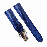 Blue Alligator Leather Watch Strap: Luxury Custom Band