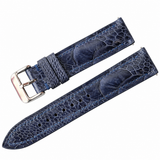 Dark Navy Ostrich Leather Watch Strap: Custom Handmade Band