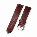 Horween Burgundy Leather Watch Strap: Custom Handmade Band