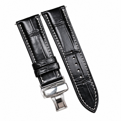 Black Alligator Leather Watch Strap: Luxury Custom Band