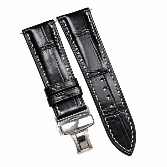 Black Alligator Leather Watch Strap: Luxury Custom Band