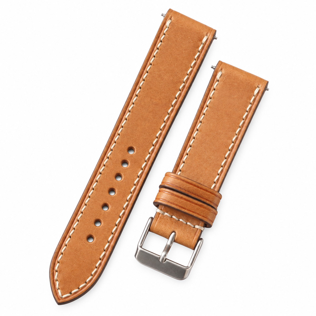 Light Brown Buttero Leather Watch Strap: Wheat Biscuit Edition