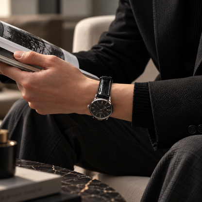 Black Alligator Leather Watch Strap: Luxury Custom Band